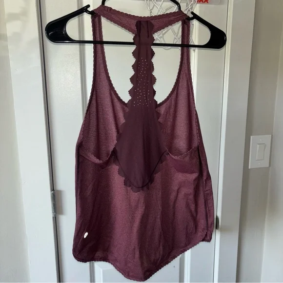 Lululemon Athletica Women’s 105 Singlet SE Lasercut Heathered BordeauxDrama Sz 6 - Picture 2 of 11